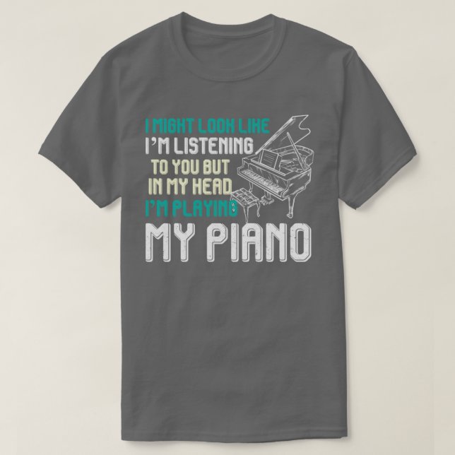 T-shirt Musique Funny Pianist Cadeau Orchestre Piano (Design devant)