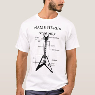 T-shirt Musique Guitare Anatomie Amoureuse D'Une Guitare