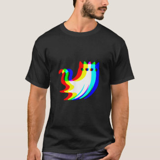 T-shirt Musique House chat fantôme Illusion d'optique EDM 