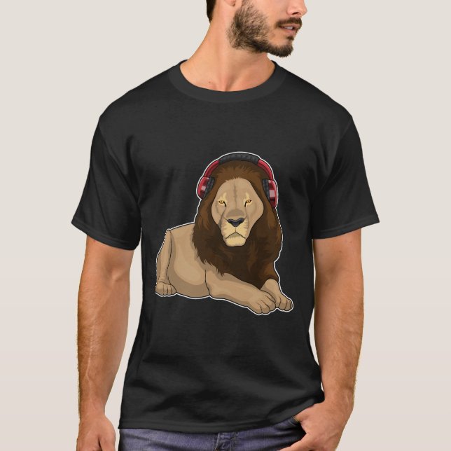 T-shirt Musique Lion Headphone (Devant)