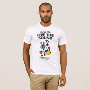 T-Shirt Musique Live The Sound Notes de Musique