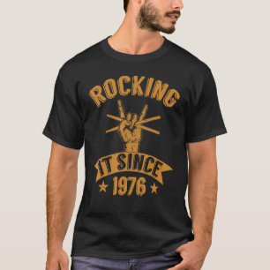 T-shirt Musique Mens Rock Band Drumming Drummer Né En 1976