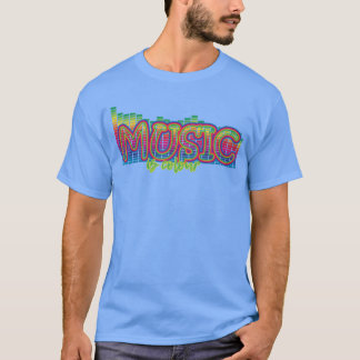 T-shirt musique musique est amies de couleur