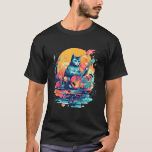 T-shirt Musique Notes Musicien Chat Mignon 3