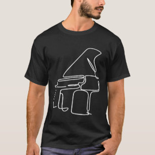 T-shirt Musique Piano Line Art Abstrait Minimaliste Cool M