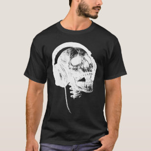 T-shirt Musique Pour Toujours Chanter Crâne Blanc Avec Cas