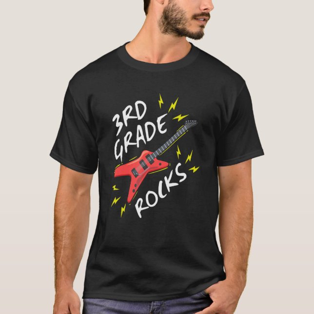 T-shirt Musique Rock de 3e année Retour à l'école (Devant)