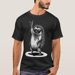 T-shirt Musique Rock Hérisson Rétro Hommes Femmes Drôle
