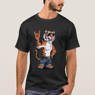 T-shirt Musique Rock Rétro Tigre Hommes Enfants Femmes Ama