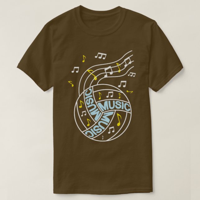 T-shirt Musique volleyball notes cadeau (Design devant)