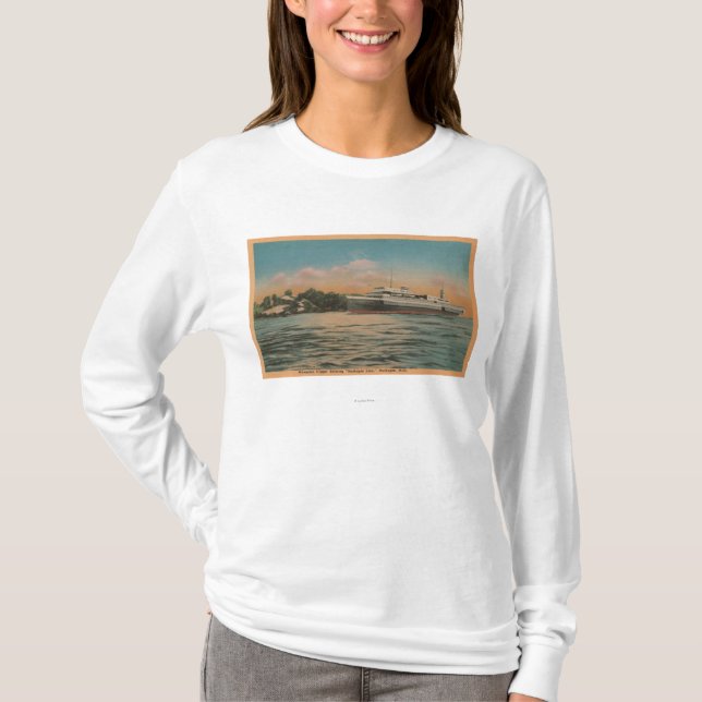 T-shirt Muskegon, MI - vue de tondeuse de Milwaukee (Devant)