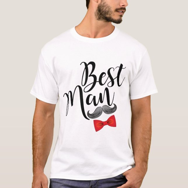 T-shirt Mustache Best Man (Devant)