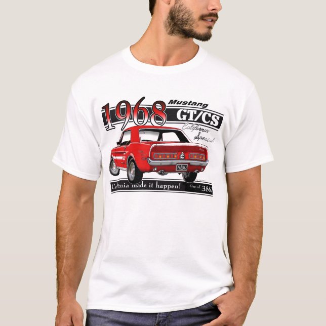 T-shirt Mustang 1968 de GTCS - le double a dégrossi (Devant)