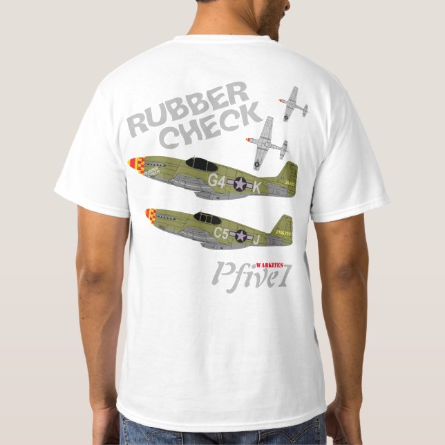 T-shirt Mustang "chèque en bois " de Pfive1 P-51 (Dos)
