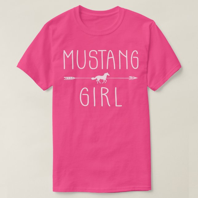 T-shirt Mustang Horse Girl Cadeaux Chevaux Aile équitation (Design devant)