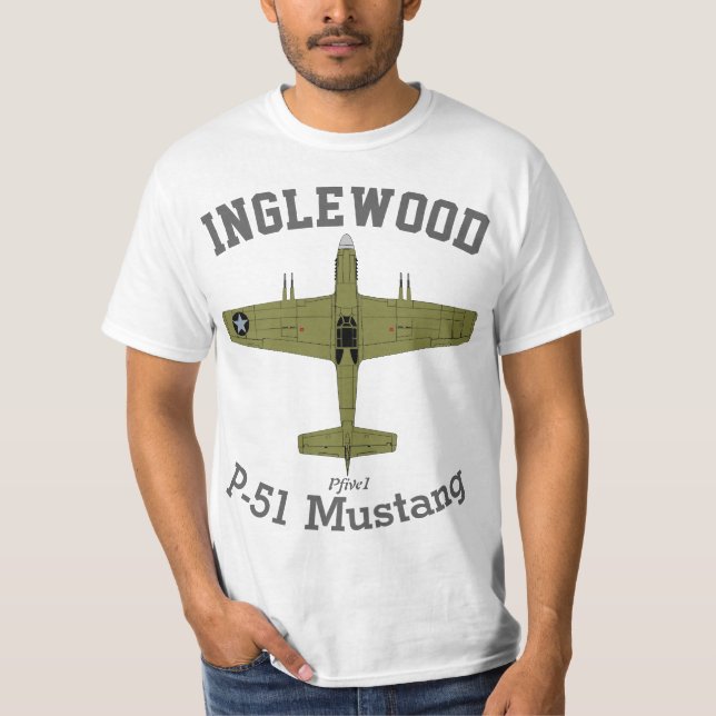 T-shirt Mustang Inglewood de Pfive1 P-51 (Devant)