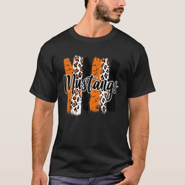 T-shirt Mustangs School Sports Fan Team Spirit Mascot (Devant)