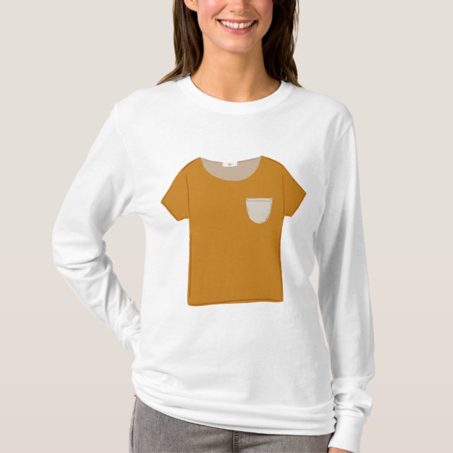 T-shirt Mustard Yellow Minimalist Top (Devant)