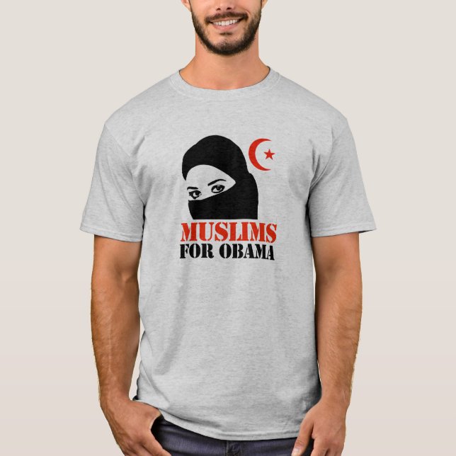 T-SHIRT MUSULMANS POUR OBAMA (Devant)