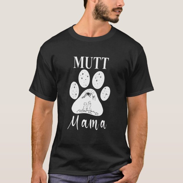 T-shirt Mutt Mama Chien Paw Maman 1 (Devant)