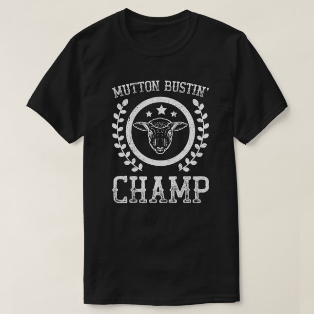 T-shirt Mutton Bustin Champ Rodeo (Design devant)
