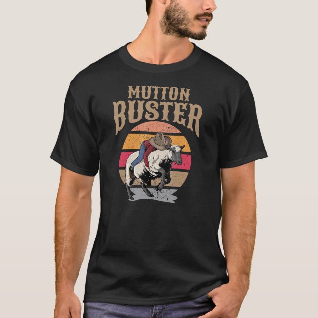 T-shirt Mutton Buston Youth Rodeo Sheep Riding Événement B (Devant)