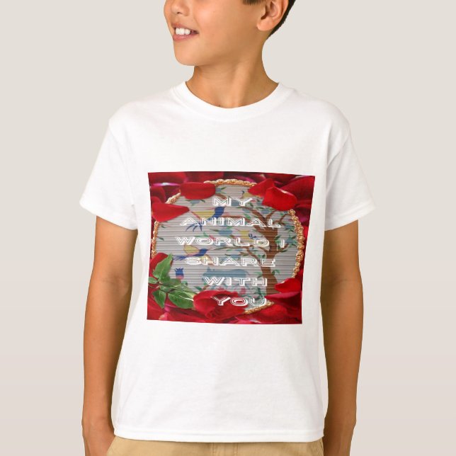 T-shirt My Animal World : Belle conception d'arbre et d'oi (Devant)