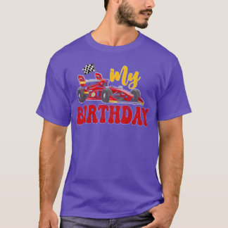 T-shirt My Birthday Race Car retro