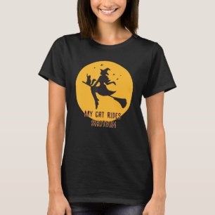 T-shirt My Cat Rides Shotgun Witween Halloween