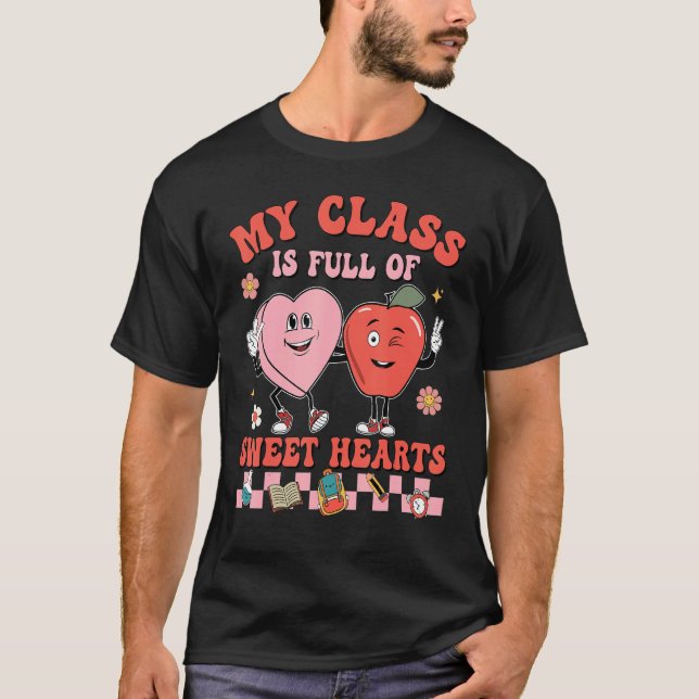 T-shirt My Class Is Full Of Sweet Hearts Hippie Teacher Va (Devant)