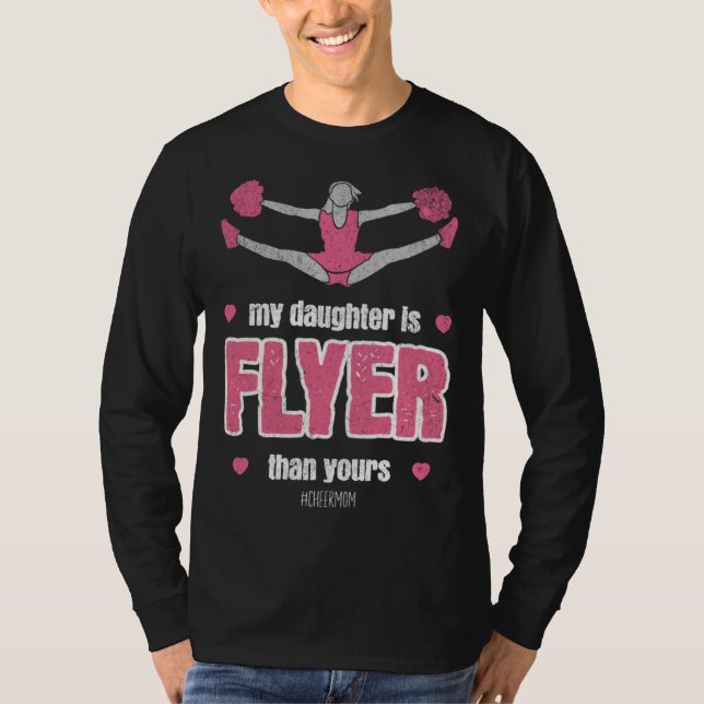 T-shirt My daughter Is Flyer Cheer mom Cheerleader Retro S (Devant)
