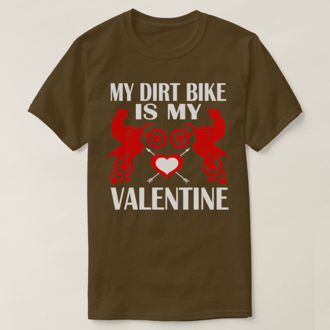 T-shirt My Dirt Bike Est Mon Valentine Mignonne Red Dirt V (Design devant)