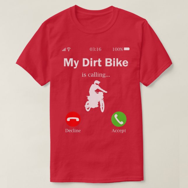 T-shirt My Dirt Bike Is Calling Dirt Bike Cadeau Motocross (Design devant)