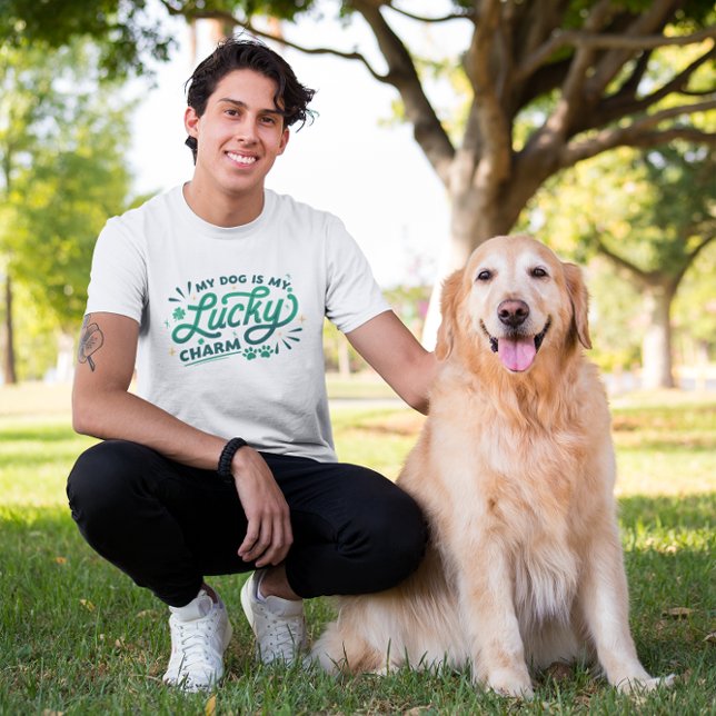 T-shirt My Dog is My Lucky Charm St Patrick's Day Custom (Créateur téléchargé)
