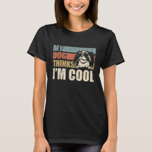 T-shirt My Dog pense que je suis Cool Japonais Chin Retro 