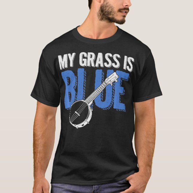 T-shirt My Grass Is Blue Bluegrass American Folk Country (Devant)