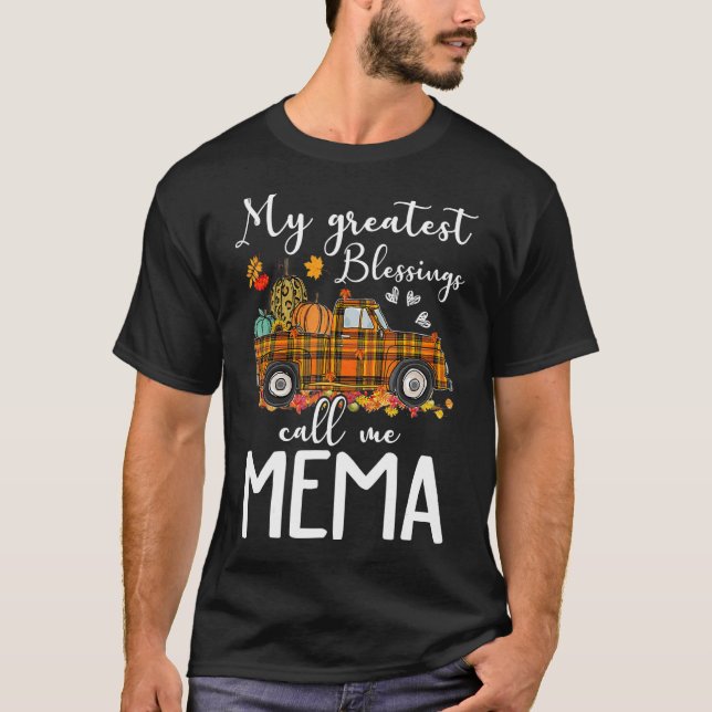 T-shirt My Greatest Blessings Call Me Mema Autumn (Devant)