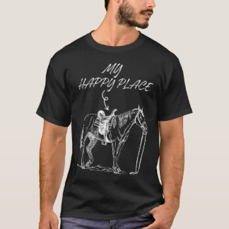 T-shirt My Happy Place Horse Lover Horseback Riding Equest