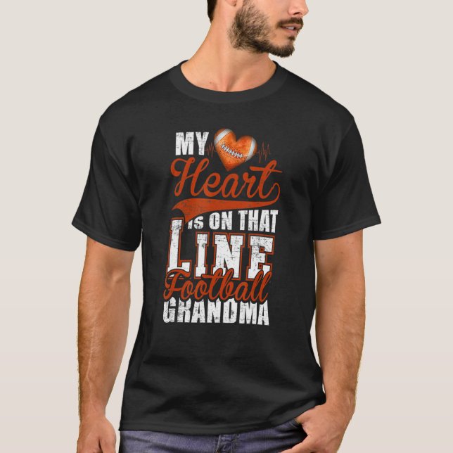 T-shirt My Heart Linemen Football Grandma Nana Womens (Devant)