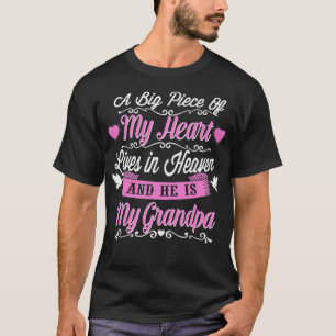 T-shirt My Heart Live In Heaven My Grandpa funny animals g