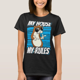 T-shirt my House my Rules chat avec lunettes de soleil