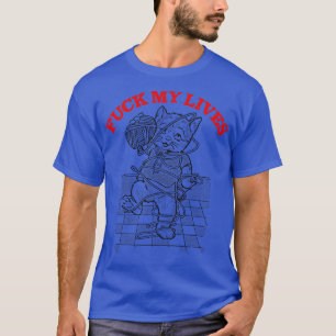 T-shirt My Lives Nihilist Design Amoureux des chats