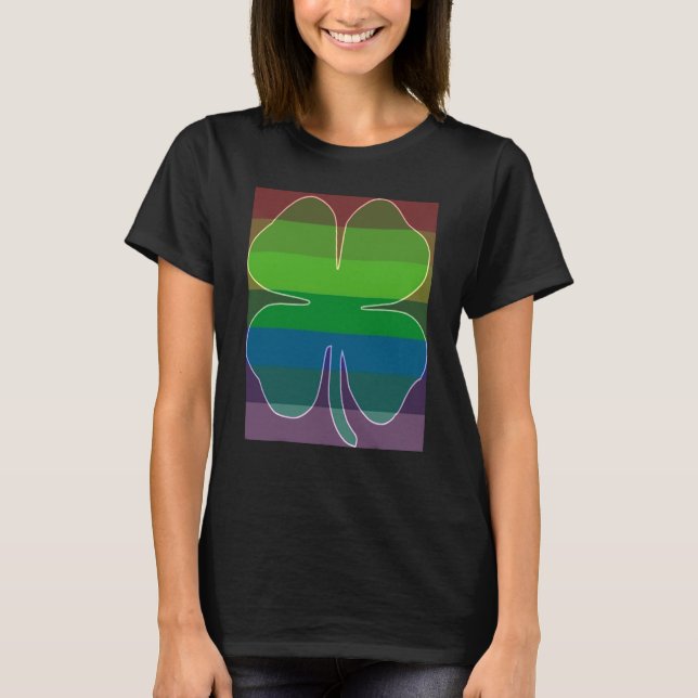 T-shirt My Lucky Rainbow Shamrock St Patrick Day (Devant)