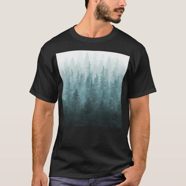 T-shirt My Misty Secret Forest - Turquoise Green (Devant)