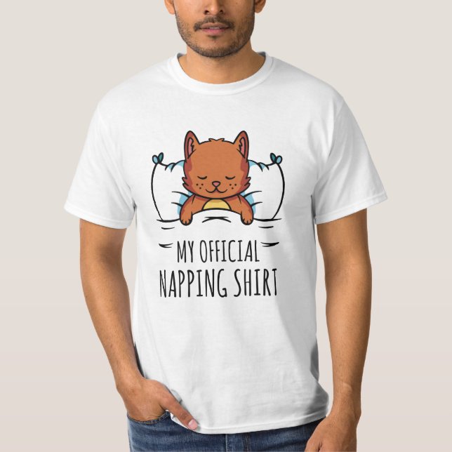 T-shirt My official napping shirt with sleeping Cat (Devant)