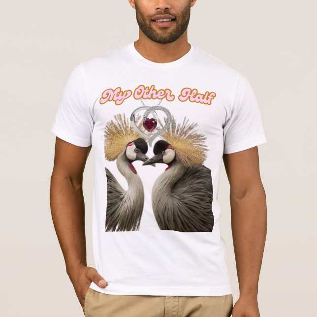 T-shirt "My Other Half – Crowned Cranes Love Print" (Devant)