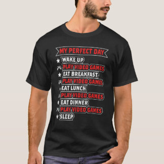T-shirt My Perfect Day Video Games Shirt Funny Cool Gamer 