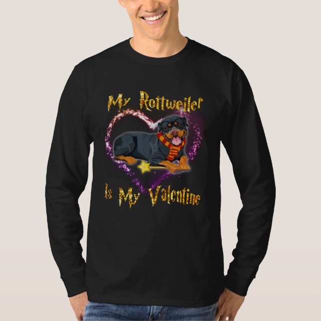 T-shirt My Rottweiler is My Valentine (Devant)