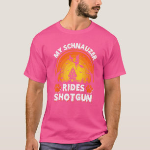 T-shirt My Schnauzer Chien Ride Witch Shotgun Halloween