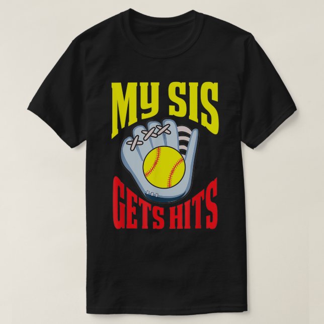 T-shirt My Sis reçoit des coups Frère d'une Soeur de Softb (Design devant)